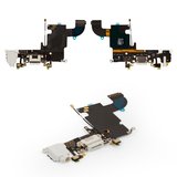 Шлейф для iPhone 6S, конектора навушників, конектора зарядки, білий, з мікрофоном, з компонентами