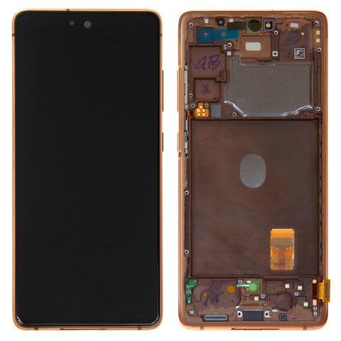 Дисплей для Samsung G781 Galaxy S20 FE 5G, оранжевый, с рамкой, Original, сервисная упаковка, cloud orange, #GH82 24215F