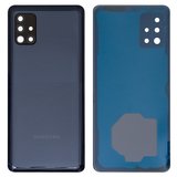Задня панель корпуса для Samsung A516F Galaxy A51 5G, чорна, із склом камери