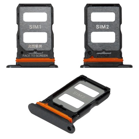 Держатель SIM карты для Xiaomi 12 Lite, черный