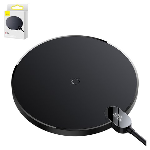 Беспроводное зарядное устройство Baseus Digital LED Display Gen 2, черное, USB тип C, 15 Вт, с дисплеем, #CCED000001