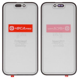 Стекло корпуса G+OCA PRO для iPhone 16, с OCA пленкой, черное