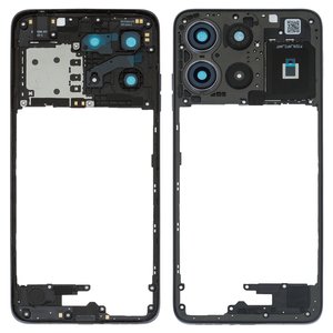 Средняя часть корпуса для Motorola Moto G15, черная