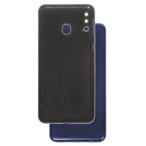 Panel trasero de carcasa puede usarse con Samsung M205F DS Galaxy M20, azul, con vidrio de cámara