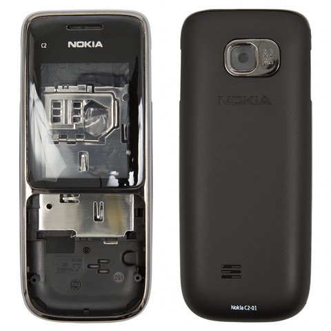 Housing compatible with Nokia C2 01, High Copy, black 