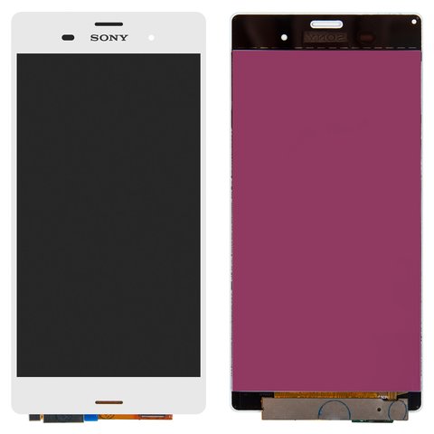 LCD compatible with Sony D6603 Xperia Z3, D6633 Xperia Z3 DS, D6643 Xperia Z3, D6653 Xperia Z3, white, High Copy 