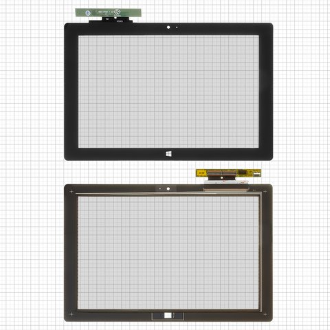 Touchscreen compatible with China Tablet PC 10,1"; Prestigio Multipad Visconte 10.1 PMP810FWH , black, 254 mm, 12 pin, 168 mm, capacitive, 10,1"  #10A01 FPC 1 10I10 PCBA 1 A0