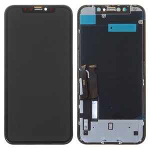 LCD compatible with iPhone XR, black, with frame, Original PRC , NEW, Toshiba Sharp version 