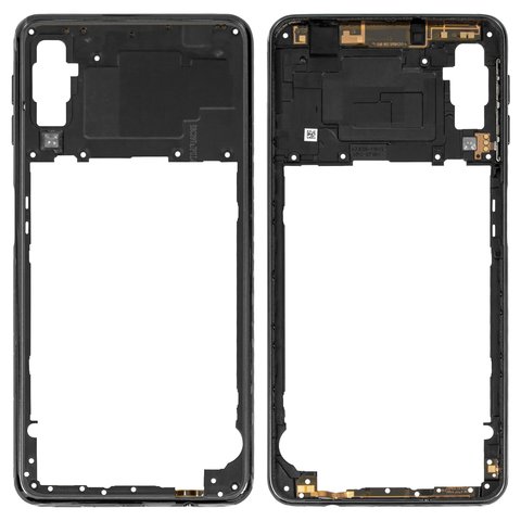 Housing Middle Part compatible with Samsung A750 Galaxy A7 2018 , black, with side button 
