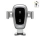 Car Holder Baseus, (silver, for deflector, with wireless charger, 10 W, 2 A) #WXYL-B0S