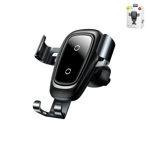 Car Holder Baseus BSWC C01, black, for deflector, with wireless charger, with micro USB cable Type B, 10 W, 2 A  #WXYL B0A