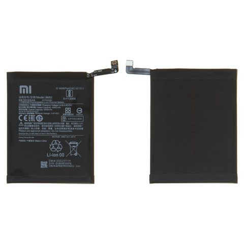 Batería BM53 puede usarse con Xiaomi Mi 10T, Mi 10T Pro, Li Polymer, 3.87 V, 5000 mAh, Original PRC 