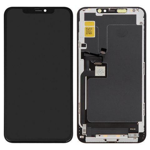 LCD compatible with iPhone 11 Pro Max, black, with frame, AAA, TFT , JK 
