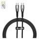 USB Cable Baseus Glimmer, (2xUSB type-C, 100 cm, 100 W, black) #CADH000701