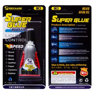 Pegamento instantáneo Mechanic OK3, 10 ml, de secado instantáneo