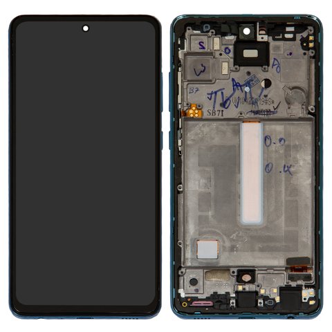 Pantalla LCD puede usarse con Samsung A525 Galaxy A52, A526 Galaxy A52 5G, azul, con marco, High Copy, OLED 6,42" 