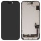 Pantalla LCD puede usarse con iPhone 15, negro, con marco, vidrio reemplazado