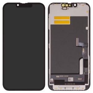 Pantalla LCD puede usarse con iPhone 13 Pro, negro, con marco, HC, sin microchip, OLED , YK OEM hard