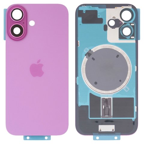 Housing Back Cover compatible with iPhone 16, purple, with camera lens, Original PRC , ultramarine 