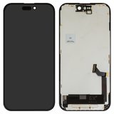 Дисплей для iPhone 15, черный, с рамкой, HC, (OLED), GX OEM hard