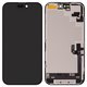 LCD compatible with iPhone 16, (black, with frame, High Copy, without error, (OLED) soft diagnosable, DD-OLED)