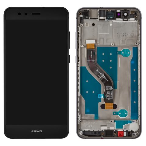 LCD compatible with Huawei P10 Lite, black, with frame, Original PRC , WAS L21 WAS LX1 WAS LX1A 