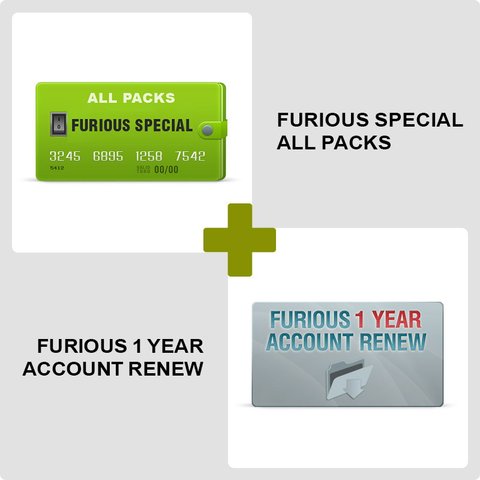 Furious SPECIAL ALL PACKS + Furious 1 Year Account Renew