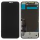 LCD compatible with iPhone 11, (black, with frame, change glass, with protective screen for display)