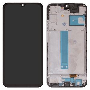 LCD compatible with Samsung A256 Galaxy A25, black, with frame, High Copy, with wide edge, OLED  