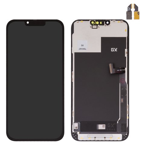 LCD compatible with iPhone 13 Pro Max, black, with frame, HC, without IC, OLED , GX OEM hard 