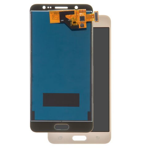 Pantalla LCD puede usarse con Samsung J510 Galaxy J5 2016 , dorado, con ajuste de brillo, sin marco, Copy, TFT 