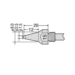 Punta de recambio para pistola desoldadora GOOT TP 100N 15