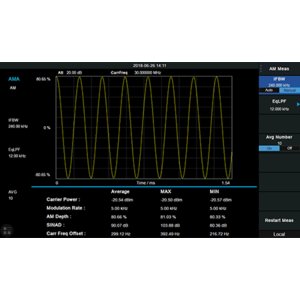 Opción de software "Análisis de modulación AM FM" SIGLENT SVA1000X AMA para SIGLENT SVA1015X