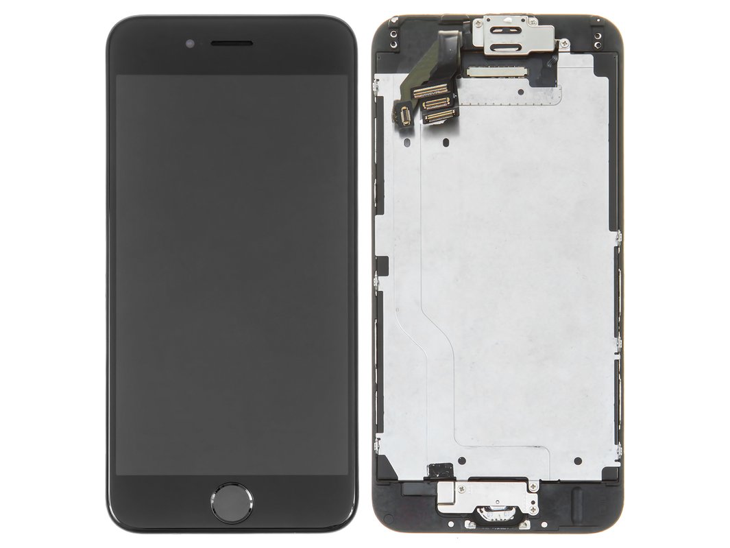 Pantalla LCD puede usarse con Apple iPhone 6, negro, con marco, AAA,  Tianma, con cable plano del botón HOME, con altavoz, con cámara - GsmServer