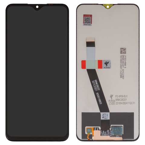 Pantalla LCD puede usarse con Xiaomi Poco M2, Redmi 9, negro, sin marco, FLYCDI, M2004J19G, M2004J19C