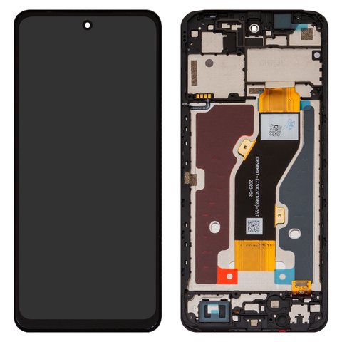 Pantalla LCD puede usarse con ZTE Blade A75 4G, negro, con marco, Original PRC , 065WR01 7300301068 SST