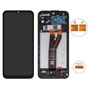 Pantalla LCD puede usarse con Samsung A146B Galaxy A14 5G, negro, con marco, High Copy, 48 pin, SM A146B A14 5G V04