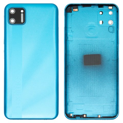 Panel trasero de carcasa puede usarse con Realme C11, azul, con vidrio de cámara