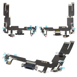 Cable flex puede usarse con iPhone 14 Plus, del conector de carga, negro, con componentes, HC, placa del cargador