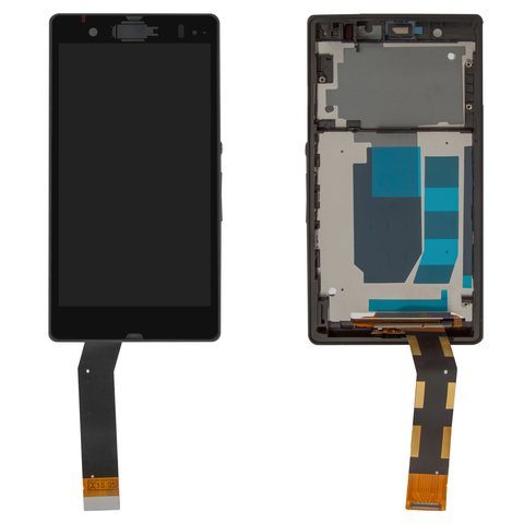 Дисплей для Sony C6602 L36h Xperia Z, C6603 L36i Xperia Z, C6606 L36a Xperia Z, чорний, з рамкою, Original PRC 