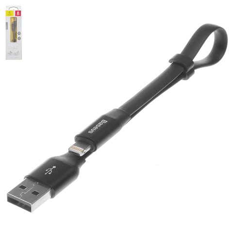 Кабель для зарядки Baseus Nimble, USB тип A, Lightning, 23 см, 2 A, чорний, #CALMBJ 01