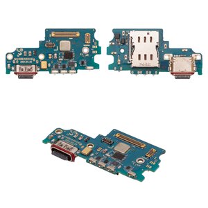 Шлейф для Samsung G990B Galaxy S21 FE 5G, микрофона, коннектора зарядки, c SIM коннектором, Original PRC , плата зарядки