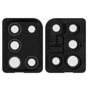 Скло камери для Samsung A315 Galaxy A31, чорне, з рамкою