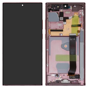Дисплей для Samsung N985F Galaxy Note 20 Ultra, N986B Galaxy Note 20 Ultra 5G, бронзовий, з рамкою, Original PRC 