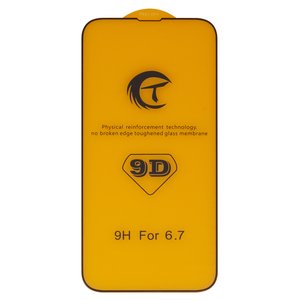 Захисне скло для Apple iPhone 13 Pro Max, iPhone 14 Plus, сумісне з чохлом, Full Glue, без упаковки , чорний