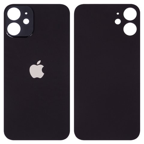 Задняя панель корпуса для iPhone 12 mini, черная, не нужно снимать стекло камеры, Original PRC , big hole