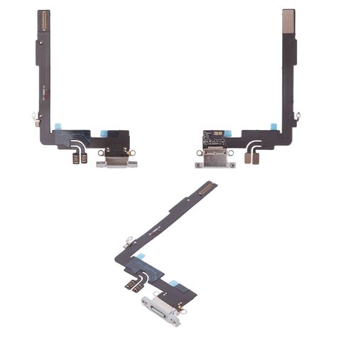 Шлейф для iPhone 16 Pro Max, коннектора зарядки, белый, с микрофоном, HC, white titanium