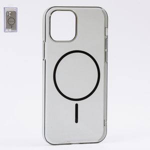Чехол Fully PC MagSafe для iPhone 12, черный, прозрачный, магнитный, пластик